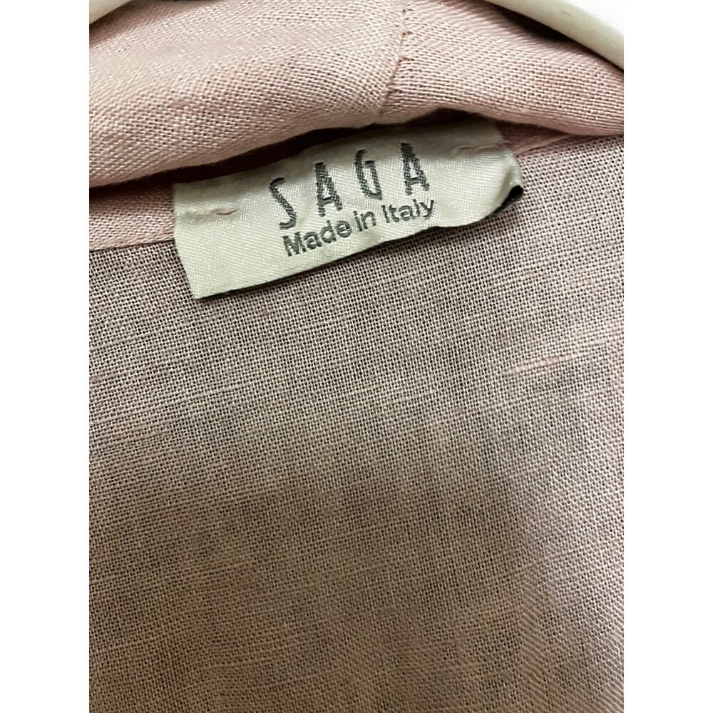 SAGA Linen Duster Cardigan Made in Italy Pink Open Front Lightweight Medium(?) - Picture 3 of 7